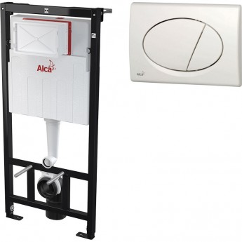 Комплект ALCAPLAST SET 3v1 AM101/1120-31RS M70-001 для установки унитаза с белой панелью смыва