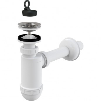 Сифон ALCAPLAST AG210512140 для умывальника Ø40 с нержавеющей решеткой Ø63 Сифон ALCAPLAST AG210512140 для умывальника Ø40 с нержавеющей решеткой Ø63
