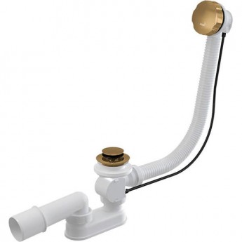 Сифон ALCAPLAST A55K-G-B для ванны автомат комплект, золото крацованный матовый
