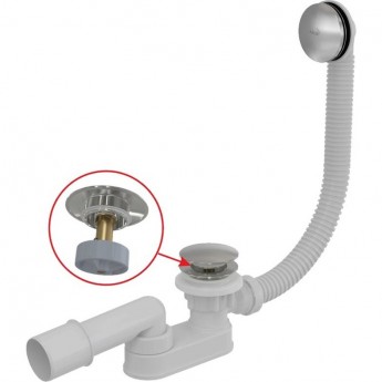 Сифон ALCAPLAST A507CKM-80 для ванны click/clak, металл Сифон ALCAPLAST A507CKM-80 для ванны click/clak, металл