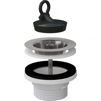 Водослив сифона ALCAPLAST A33 для мойки 6/4" с нержавеющей решеткой Ø70